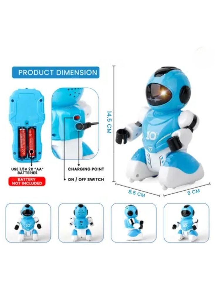 روبوت لعبة روبوت كرة قدم تعمل بجهاز تحكم عن بعد مع كرة، وأضواء موسيقية، وبطارية قابلة للشحن - Image 3